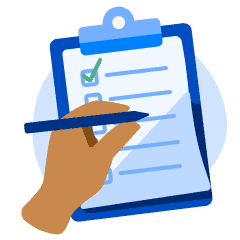 Illustration of an application checklist.