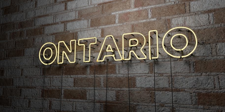 Neon sign that reads "Ontario"