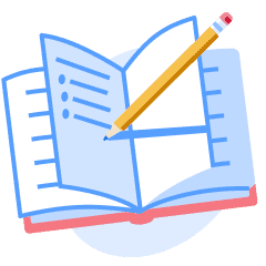 An illustration of a study book.