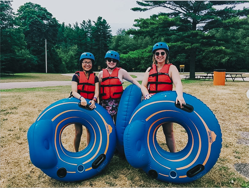 ApplyBoard staff ready to tube down a river