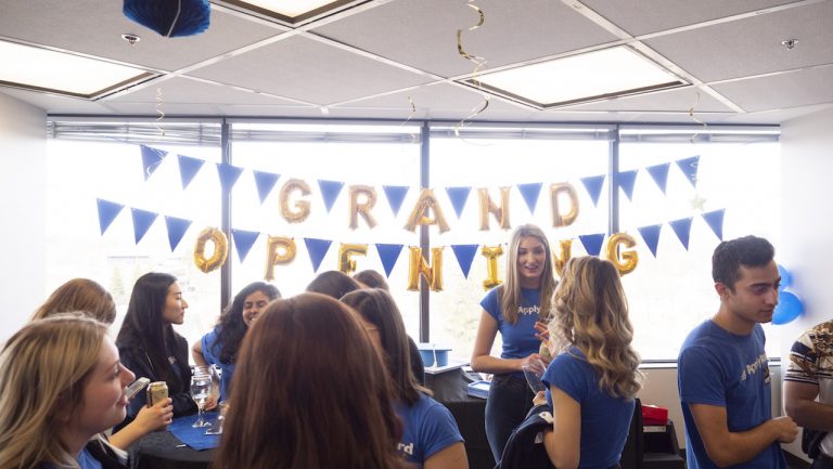 ApplyBoard staff mingling in front of 