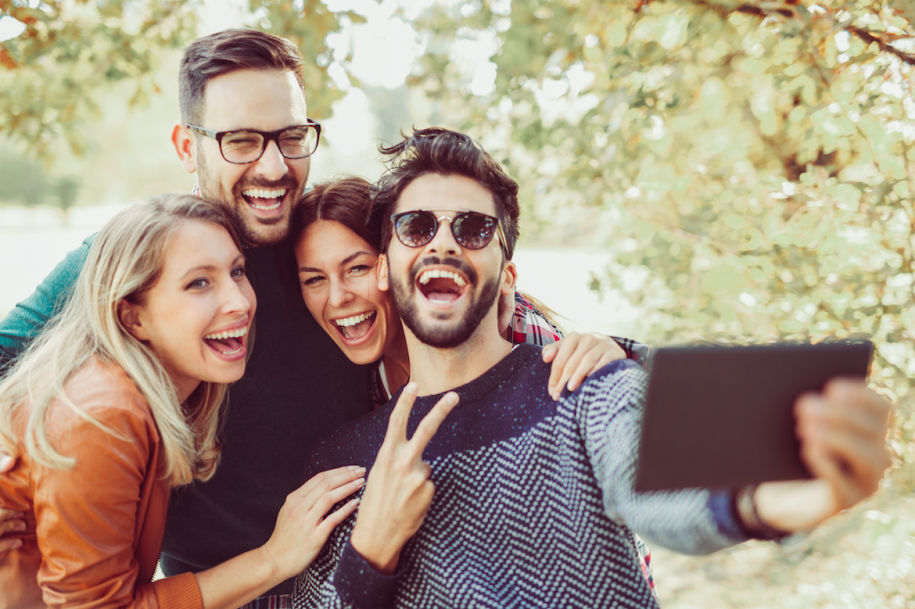 Friends posing for photo
