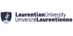 The official logo of Laurentian University: a crest with an abstract pine, rendered in deep blue, and the words 