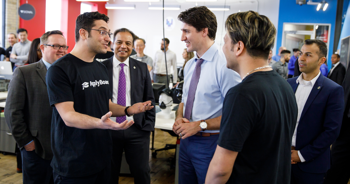 Martin and Meti meeting Justin Trudeau at Communitech