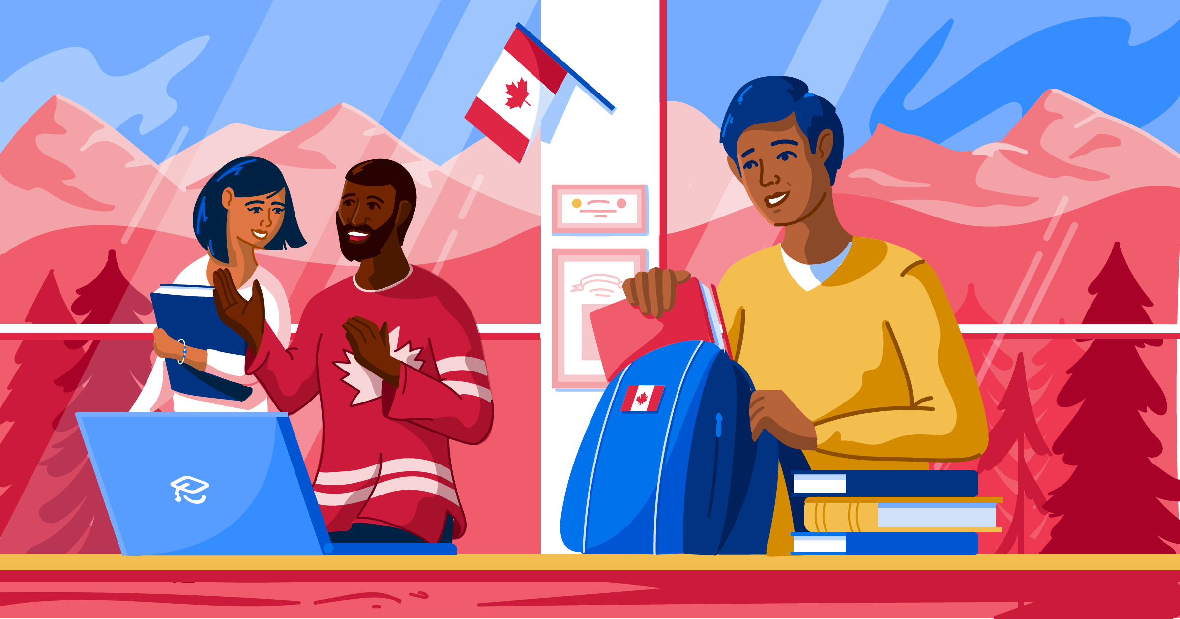 Illustration of students talking