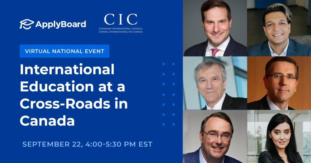 International Education at a Cross-Roads in Canada announcement with participant headshots
