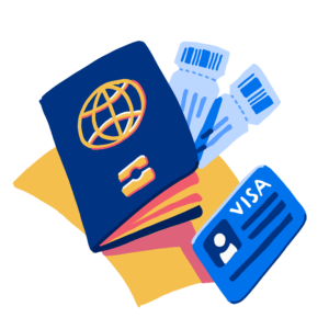 Illustration of travel documents