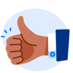 An illustration of someone giving the thumbs up.