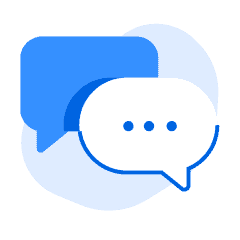 An illustration of speech bubbles representing English language proficiency.