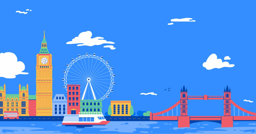 Illustration of iconic London sights