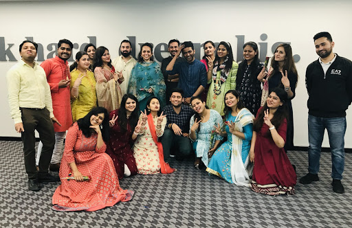 ApplyBoard India Team celebrates Holi at the Delhi office