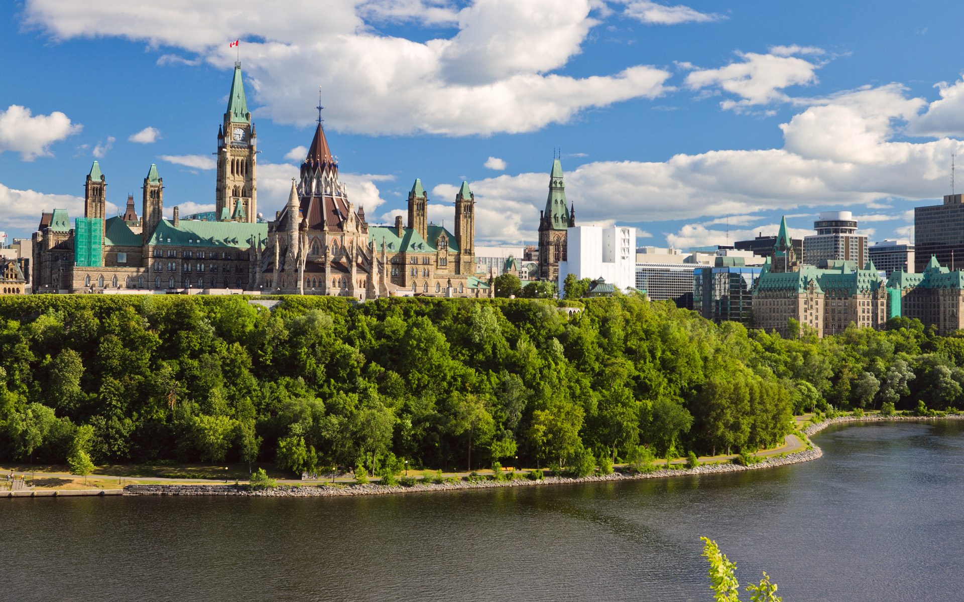 Ottawa's Parliament Hill from the river