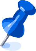 Illustration of blue pin
