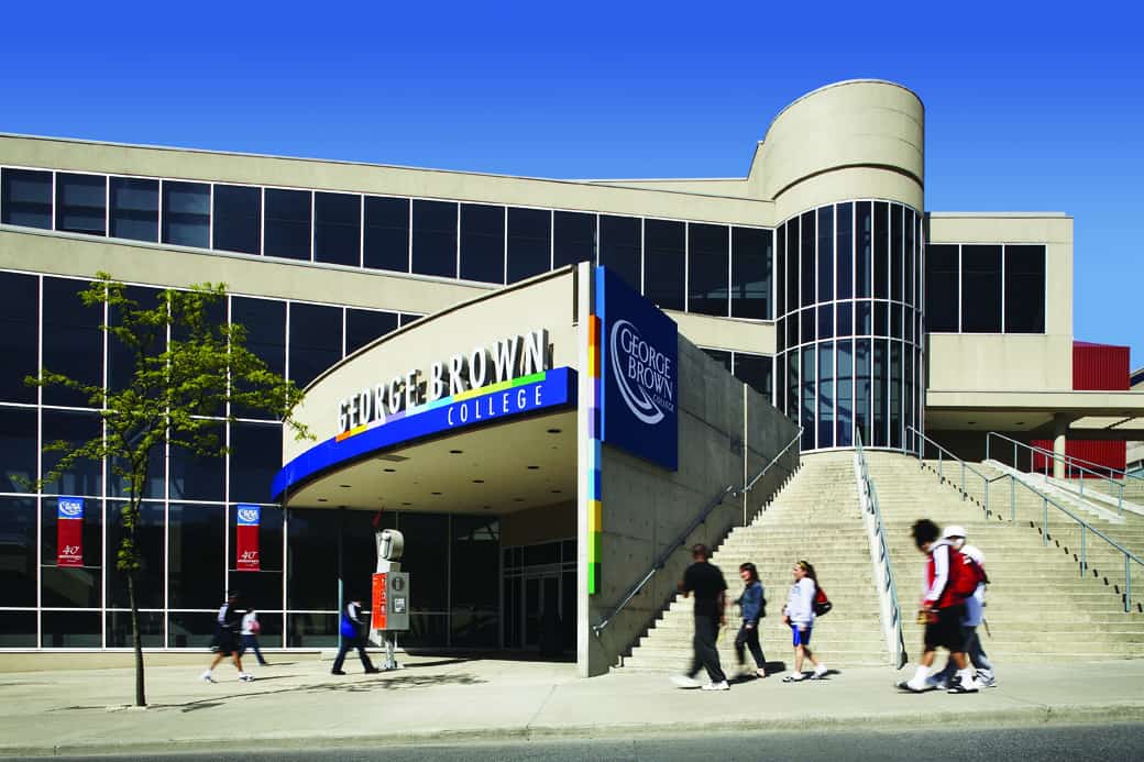 Students walking in front of George Brown College