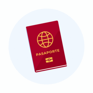 An illustration of a red passport, signifying what Canadian visa officers check for.