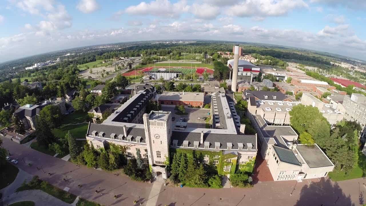 An arial photo of the University of Guelph's campus.