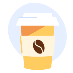 An illustration of a to-go coffee cup.