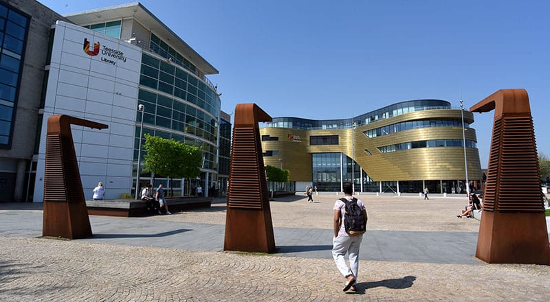 A photo of Teesside University's campus.
