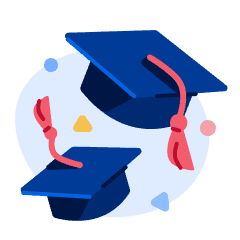 Illustration of grad caps