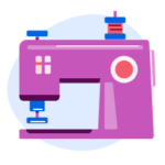 An illustration of a sewing machine.