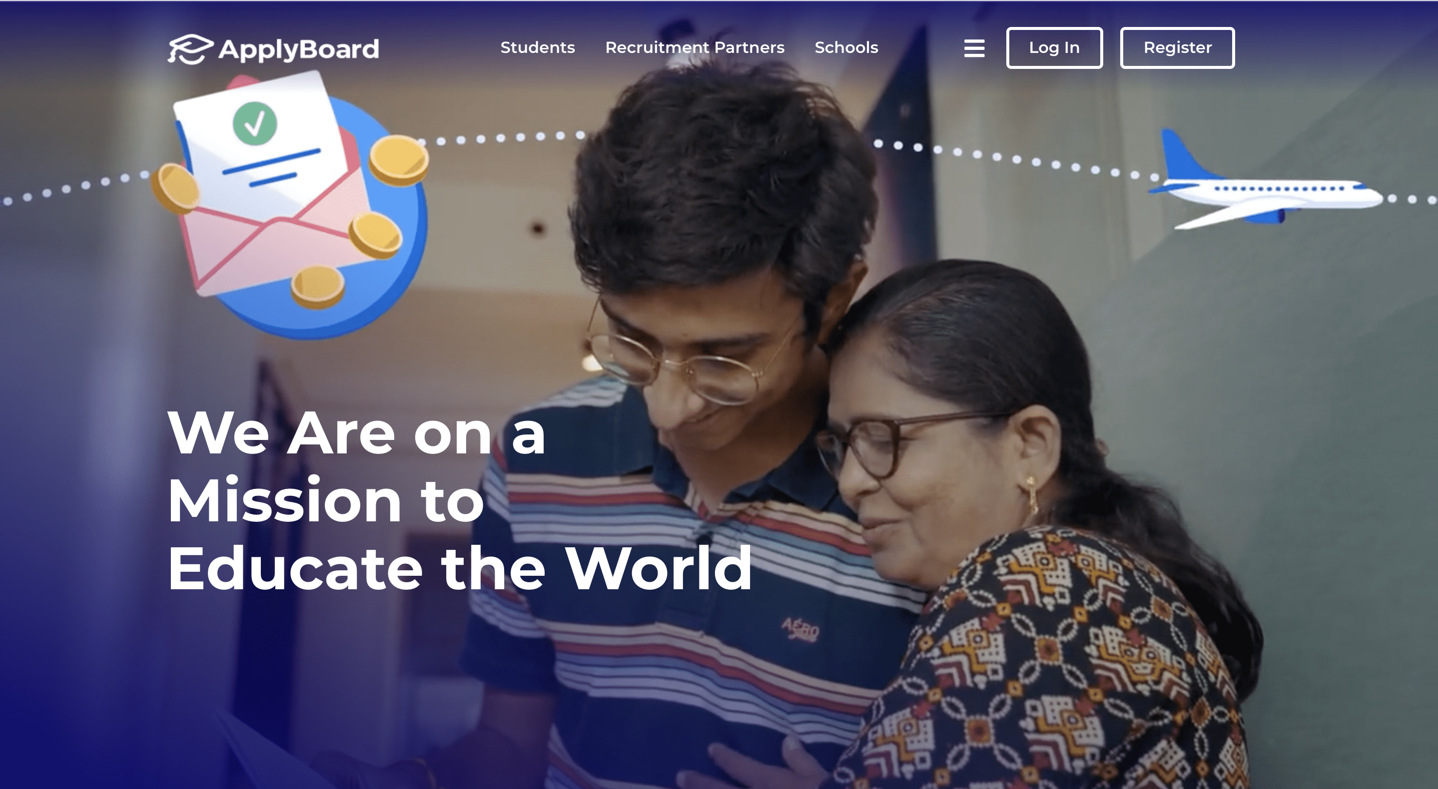 A photo of ApplyBoard's new website design.