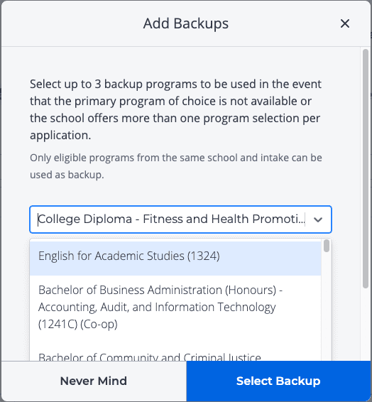 A screenshot of the Backup Programs feature's interface.