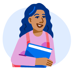 Illustration of woman student
