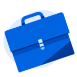 An illustration of a blue briefcase.