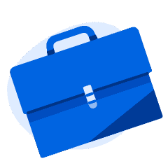 An illustration of a blue briefcase.