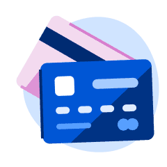 An illustration of two credit cards.