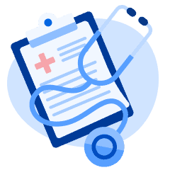 An illustration of a medical clipboard and a stethoscope.