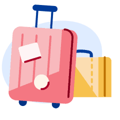 An illustration of travel luggage.