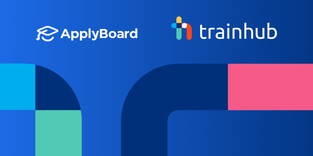 Image featuring ApplyBoard and TrainHub logos