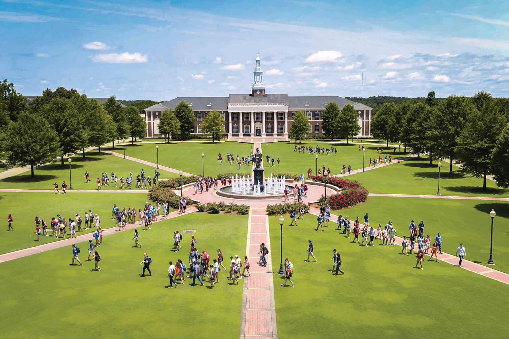 A photo of Troy University campus.