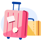 An illustration of two suitcases.