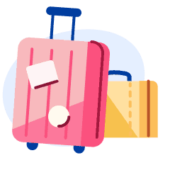 An illustration of two suitcases.