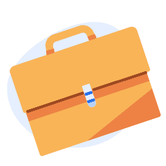 An orange briefcase.