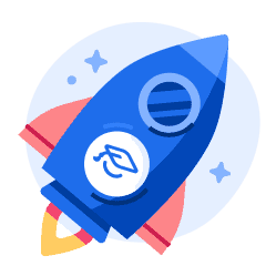 An illustration of a rocket with the ApplyBoard logo on it.