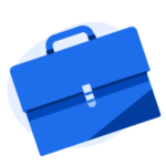 An illustration of a blue briefcase.