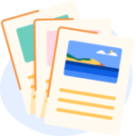 An illustration of travel documents.