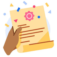 A spot illustration of a hand holding an acceptance letter, signifying the importance of a pre-screened high quality application.