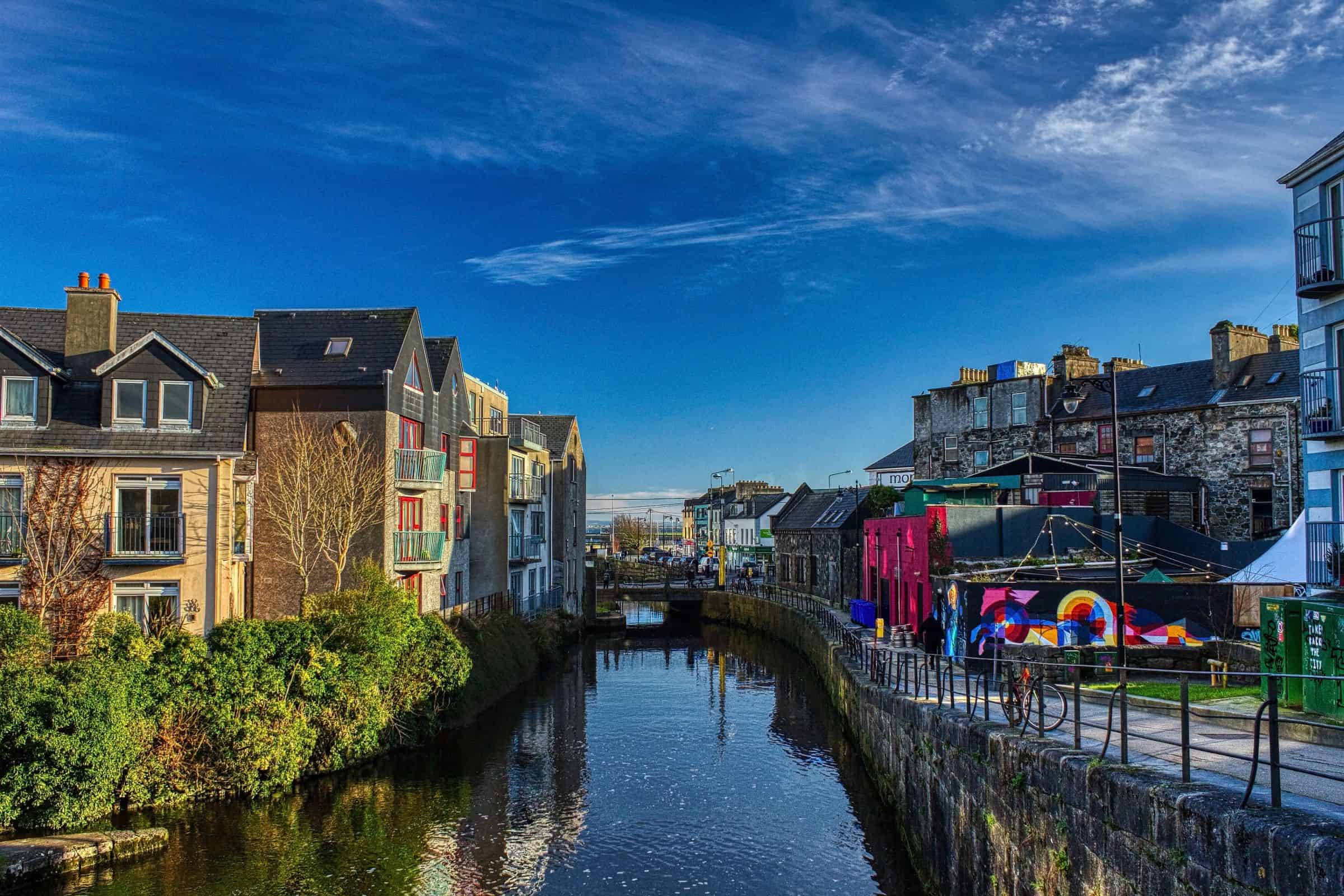 A photo of Eglinton Canal in Galway city. One of Ireland's most affordable main cities.