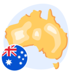 An illustrated map of Australia, with a partial Australian flag graphic overlapping it, representing Australia's 2024 policy updates.