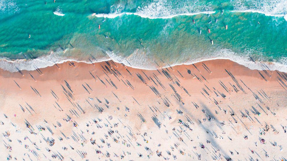 A photo of people on Bondi Beach in Sydney.