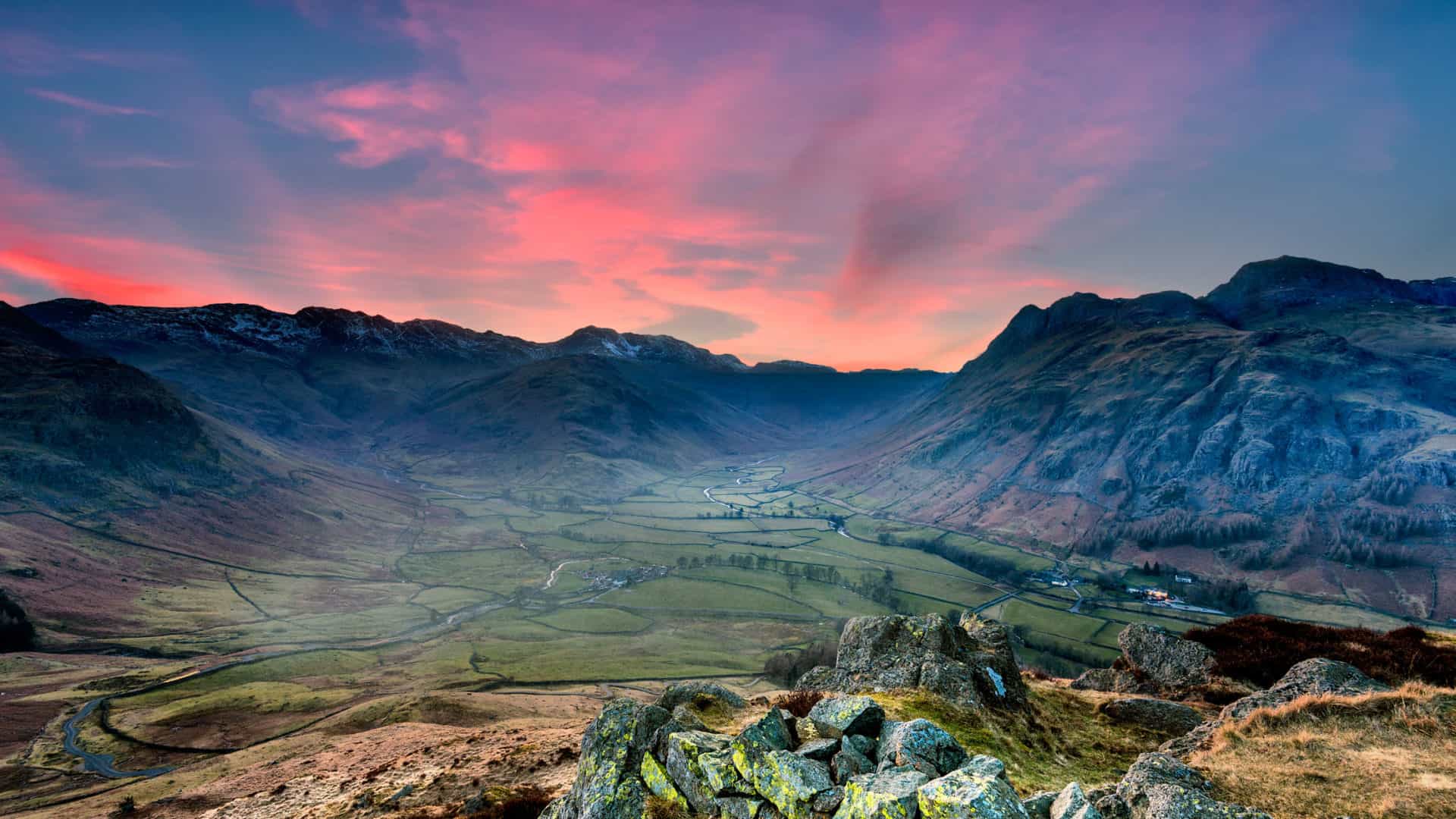 A photo of the Lake District National Park in England.