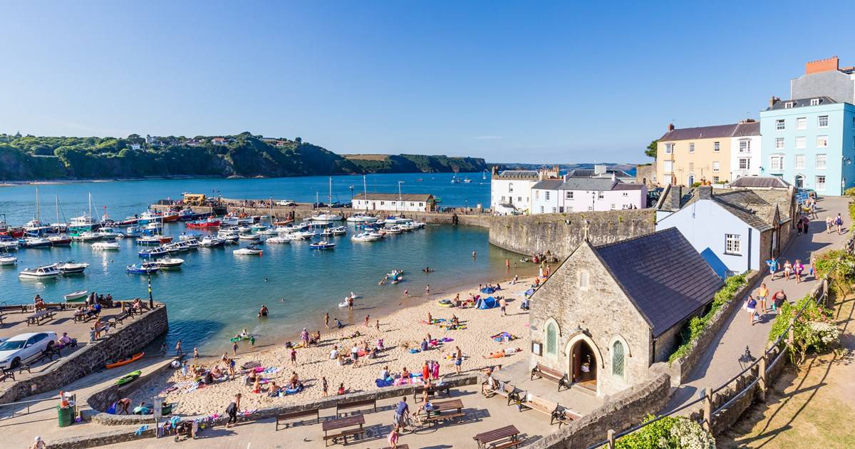 A photo of Tenby Harbour in Pembrokeshire, Wales.
