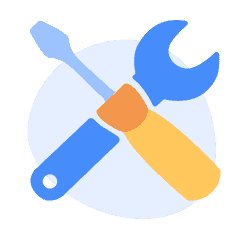 An illustration of a wrench and screwdriver, symbolizing the potential for working while studying in Canada