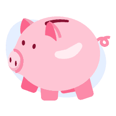 An illustration of a piggy bank, representing financial international student scholarships Canada.