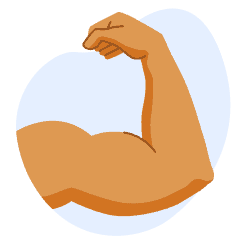 An illustration of a strong arm flexing, symbolizing inner strength.