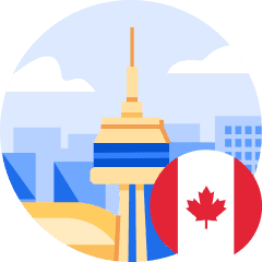 Is Canada the best country to study abroad in? An illustration of the CN Tower with the Canadian flag on the bottom right corner.